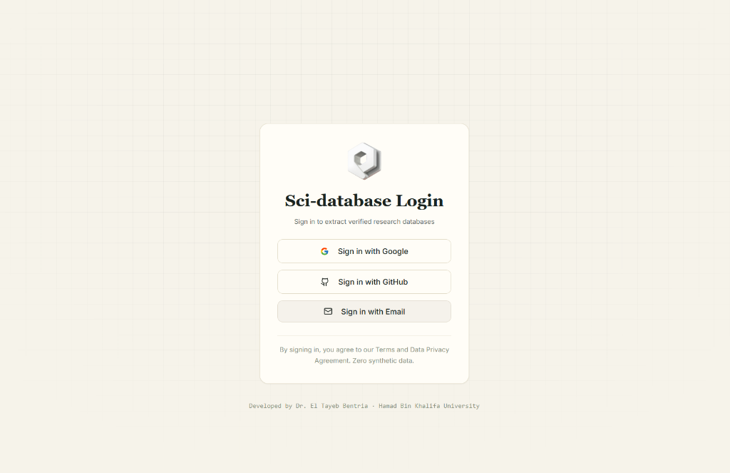 Login page