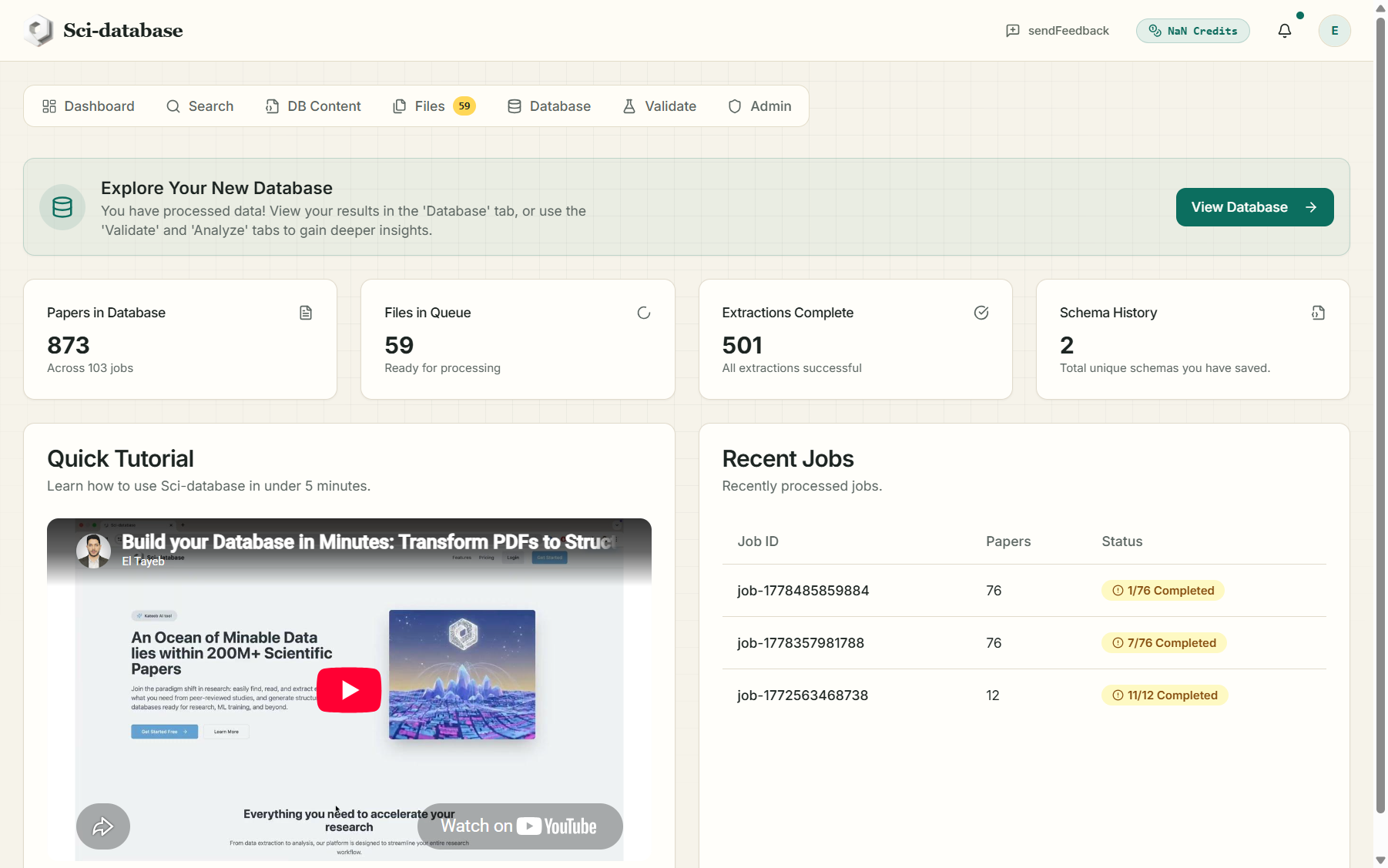 Dashboard overview